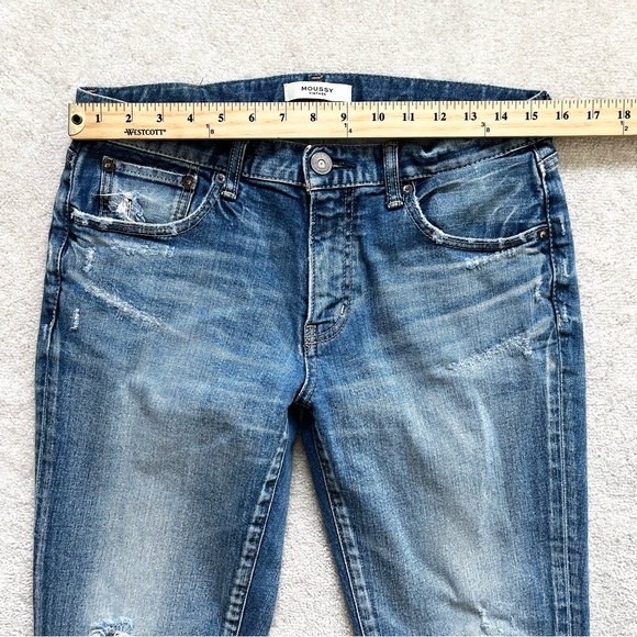 MOUSSY VINTAGE LANCASTER SKINNY DISTRESSED JEANS SIZE 29 TRENDY STYLISH - Picture 7 of 10